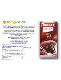Chocolate negro 72% cacao...