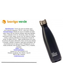 Botella termo acero 750 ml.